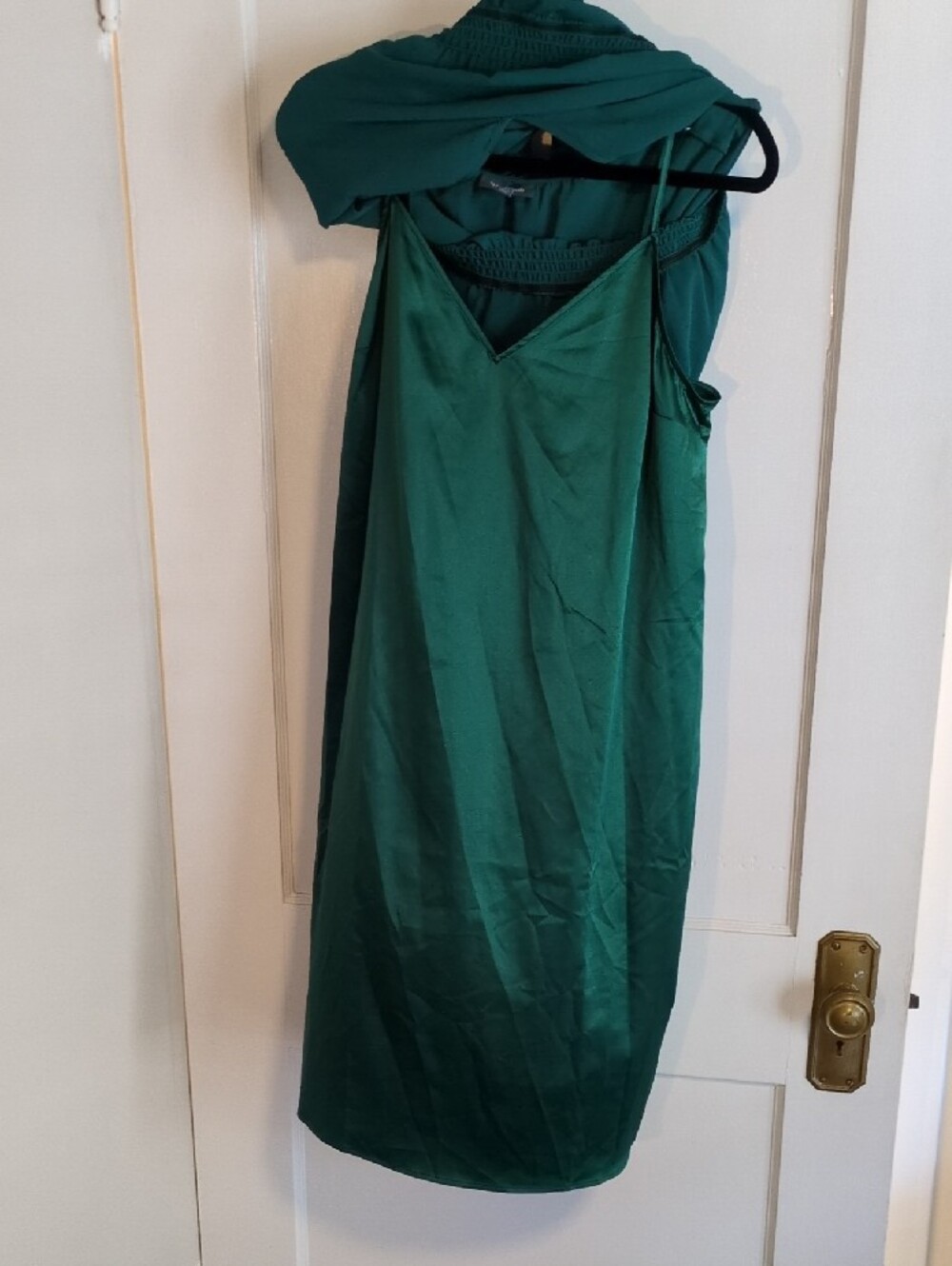 ModCloth Teal Green Ruffle-Neck Long Sleeve Dress - Picture 7 of 8